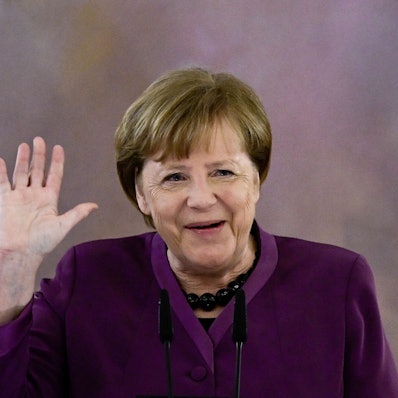 Altkanzlerin Angela Merkel bei einer Rede im Jahr 2023. In der kommenden Woche erscheinen die Memoiren der ehemaligen Bundeskanzlerin.