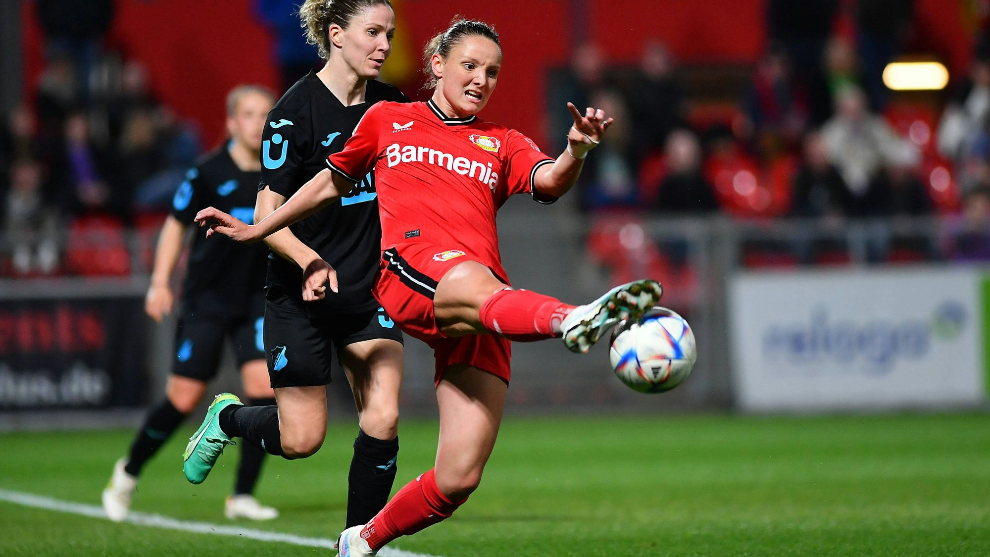 GERMANY, LEVERKUSEN - APRIL 21, 2023: Verena Wieder. The match of Women Bundesliga Bayer 04 Leverkusen - TSG 1899 Hoffenheim PUBLICATIONxNOTxINxRUS Copyright: xVITALIIxVITLEOx