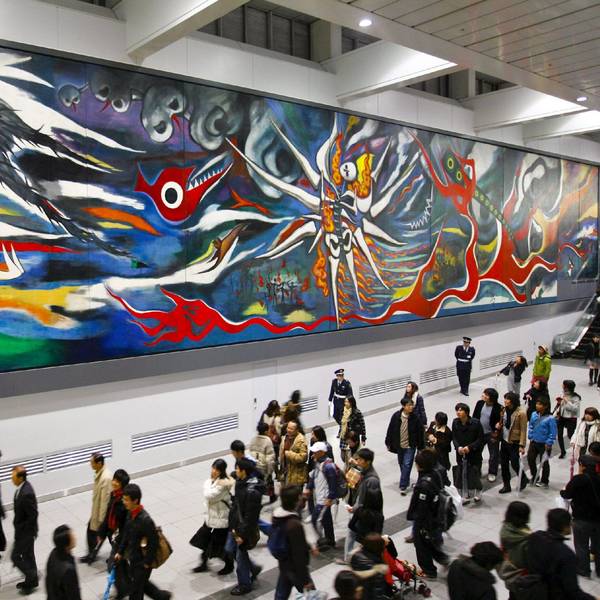 Das Werk von Taro Okamoto (1911-1996) in Shibuya, Tokyo stellt den Moment der Atombomben-Explosion dar.
