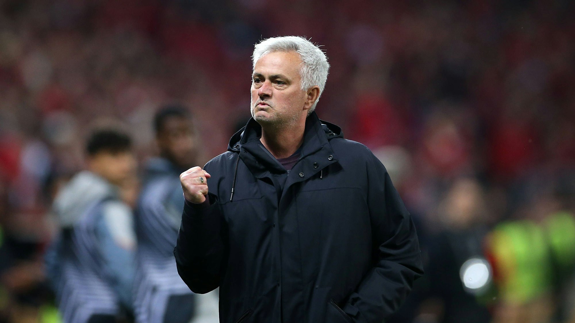 Feiert den EInzug ins Finale der Europa League: Roma-Trainer José Mourinho.