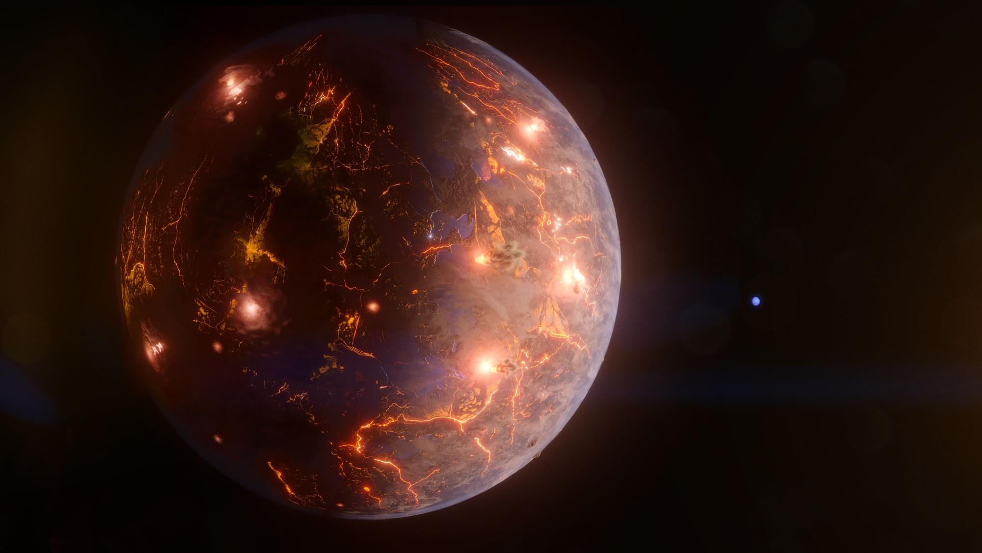 Der Exoplanet LP 791-18 d wurde von Nasa-Forschern 90 Millionen Lichtjahre von der Erde entfernt entdeckt. Er hat zahlreiche Vulkane, könnte aber auch Wasserquellen haben.