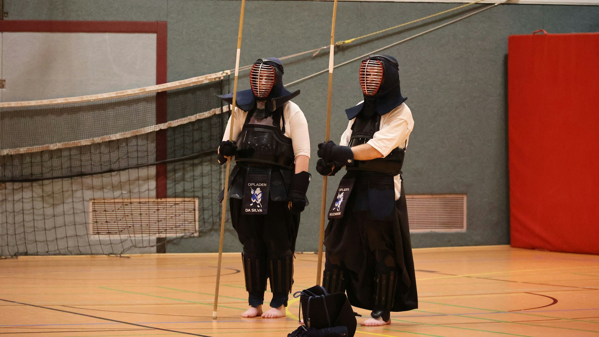 Naginata-Kämpfer im Einsatz.