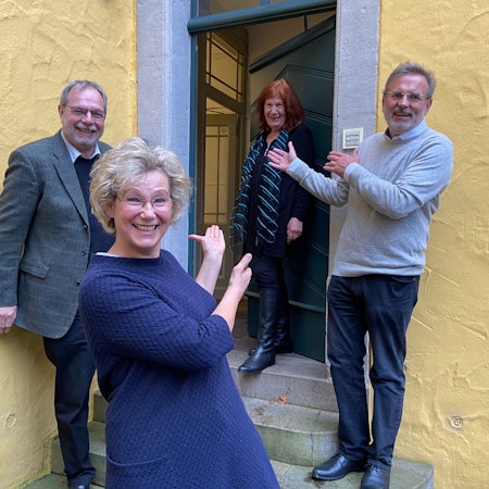 v.l.n.r: Gerhard Heilig, Dagmar Pelz, Monika Schwenner und Pfarrer Thomas Werner