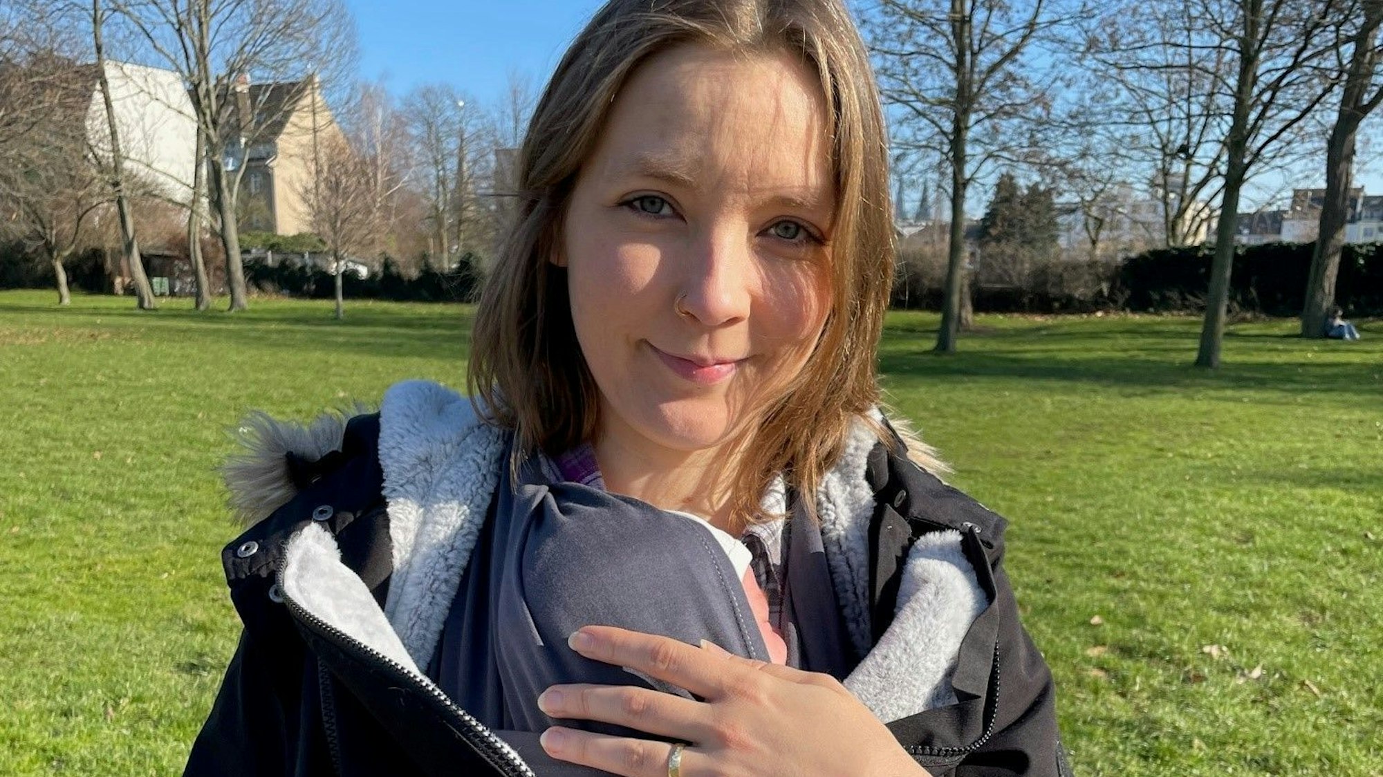 Die Mutter Melissa Schuster mit ihrem Baby.