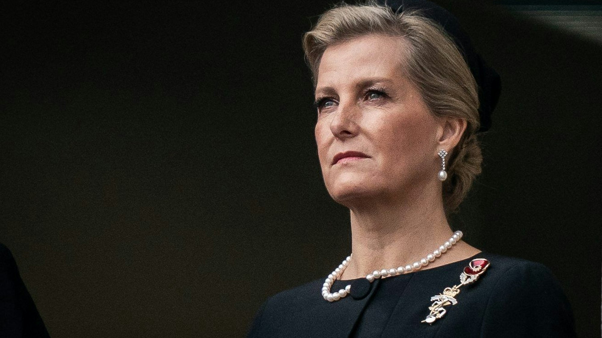 Herzogin Sophie während des Gedenkgottesdienstes am Kenotaph.