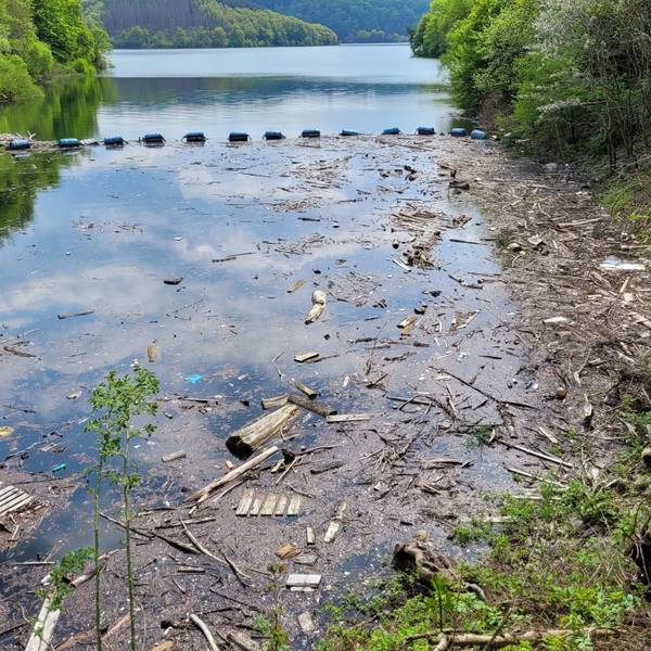 Verschmutzung an der Urfttalsperre