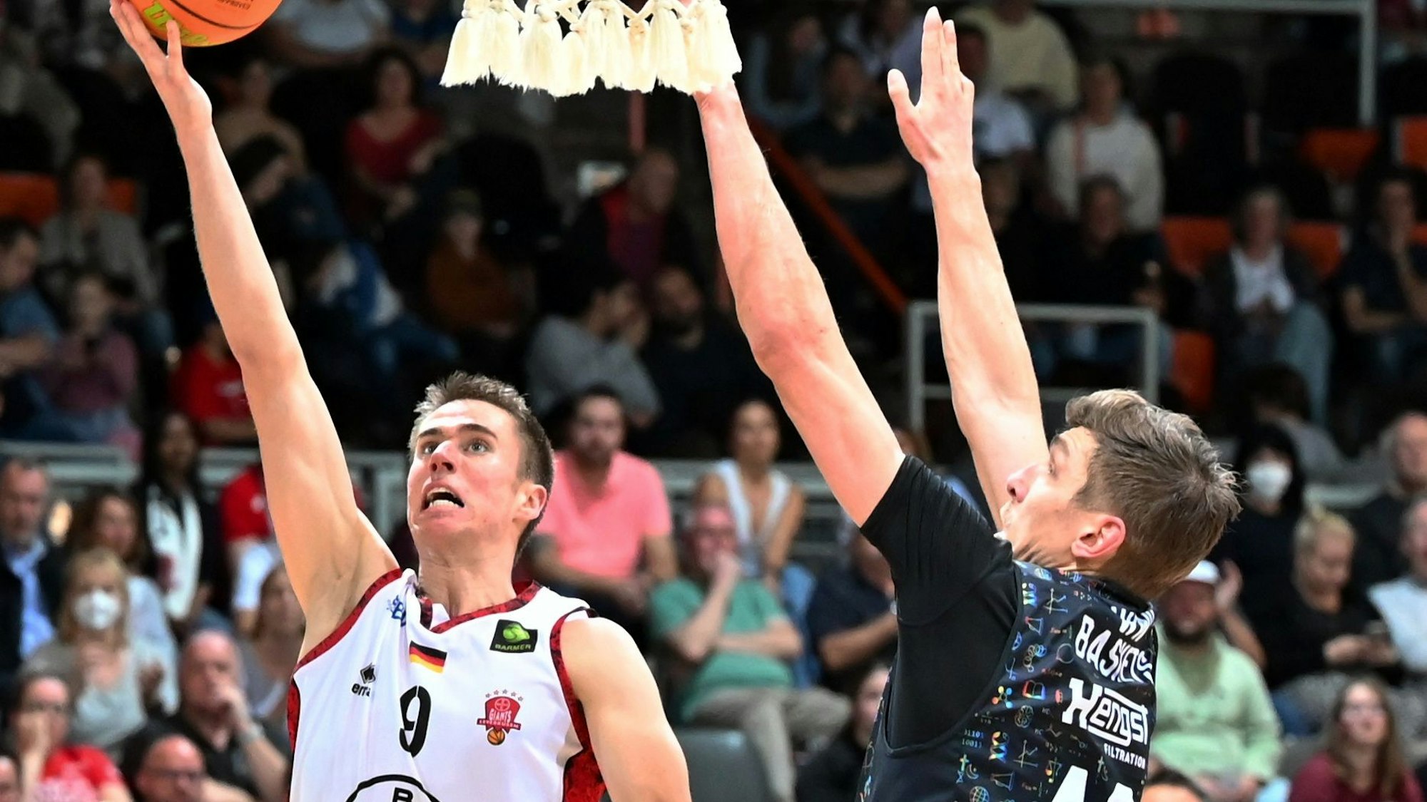 30.10.2022, Basketball-Bayer Giants Leverkusen-Münster
links: Marius Stoll (Bayer)
Foto: Uli Herhaus