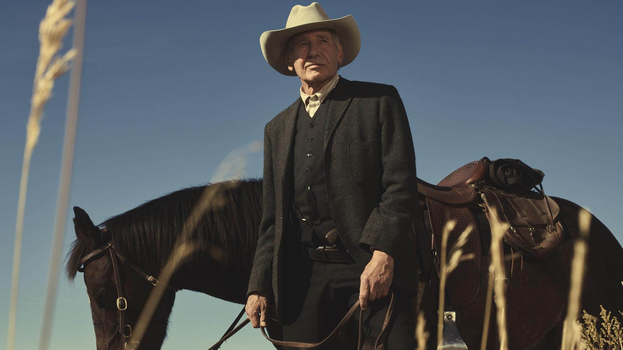 Ein Cowboy mit seinem Pferd.