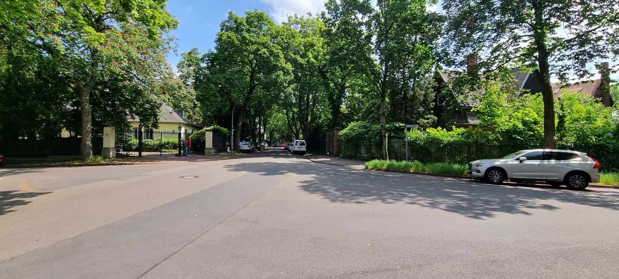Die Straße Unter den Ulmen in Marienburg