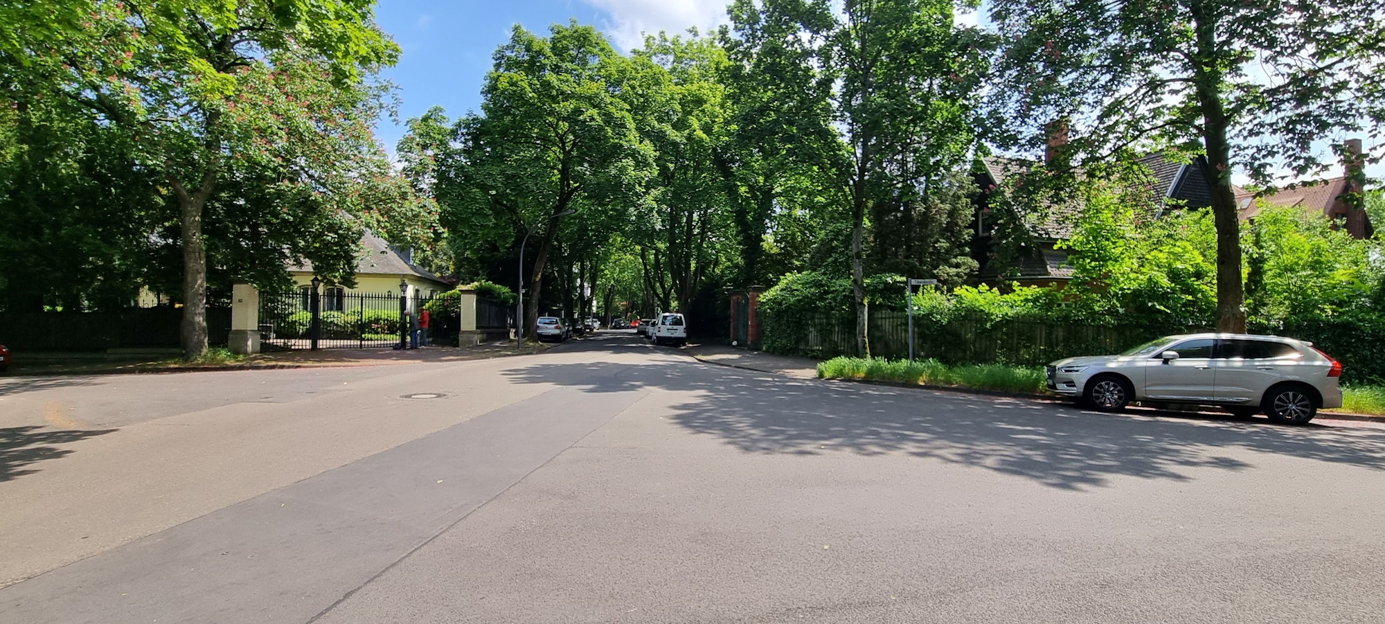 Die Straße Unter den Ulmen in Marienburg