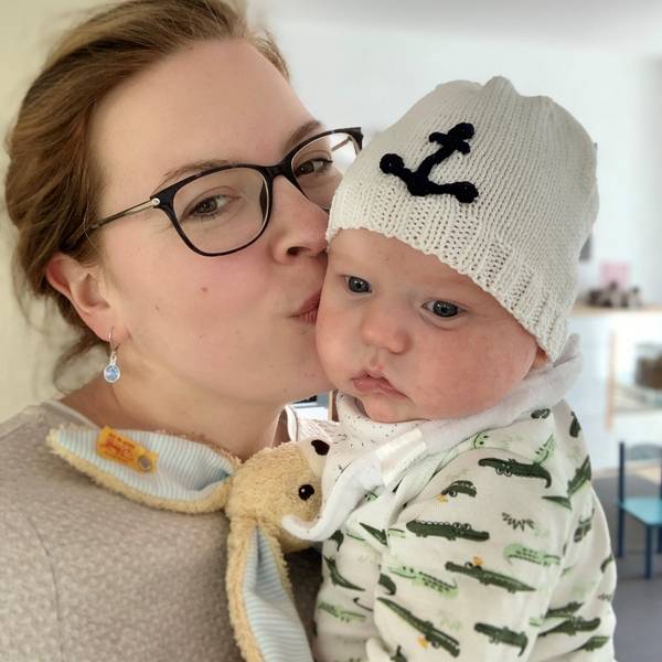 Kristina Marzi mit ihrem Baby