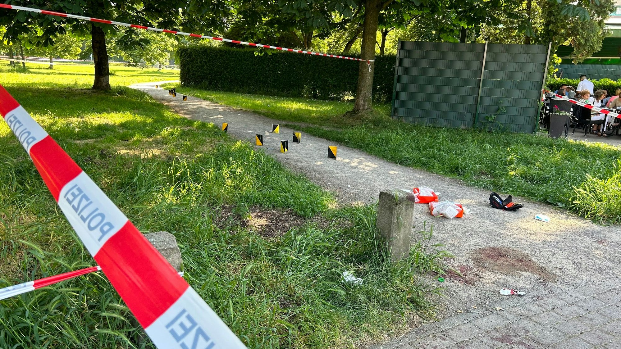 Der Tatort im Böcking-Park in Köln-Mülheim