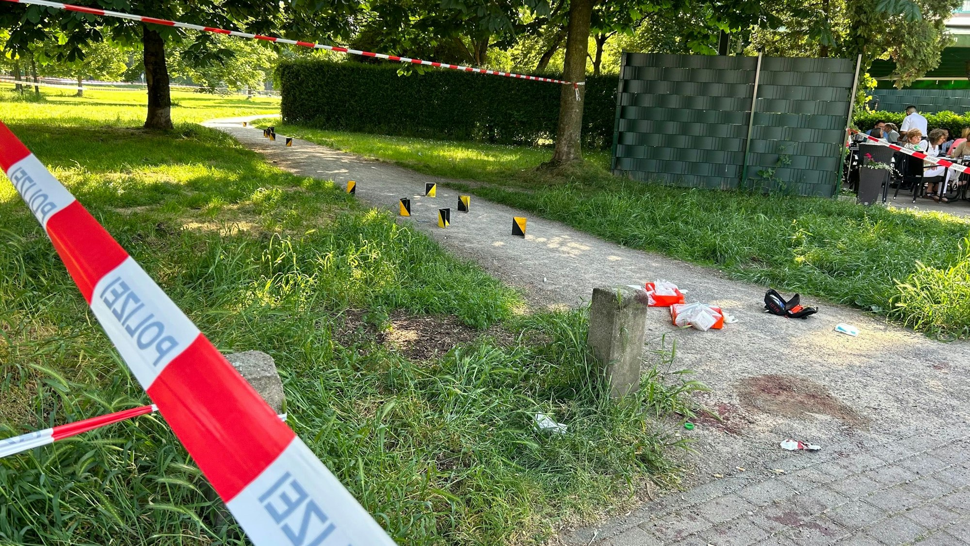 Der Tatort im Böcking-Park in Köln-Mülheim.