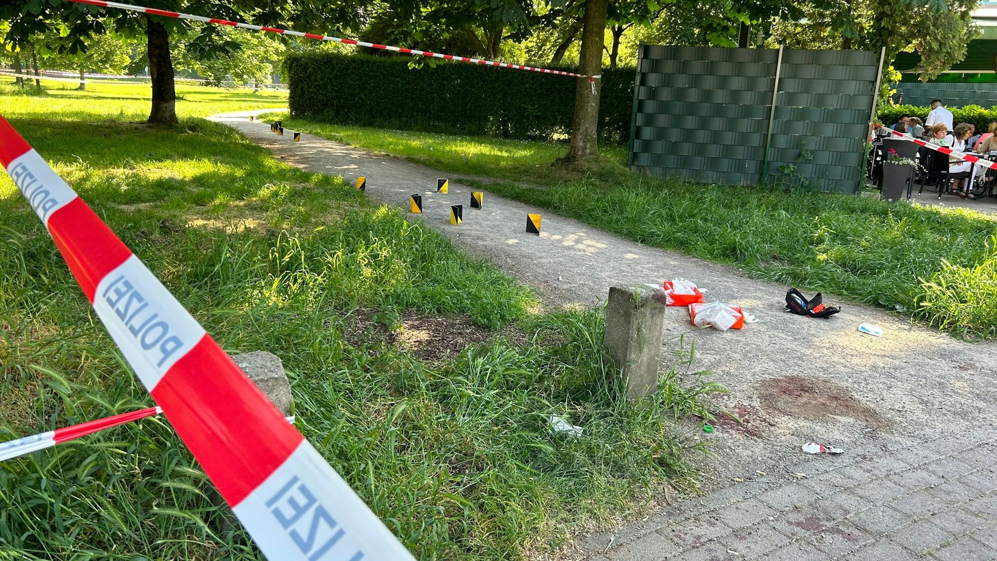 Der Tatort im Böcking-Park in Köln-Mülheim