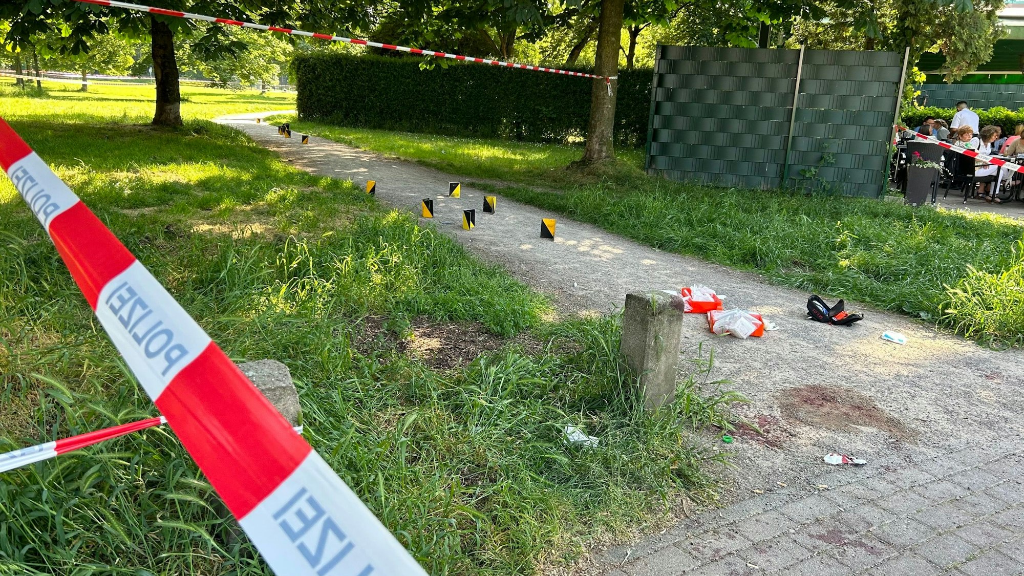 Der Tatort im Böcking-Park in Köln-Mülheim