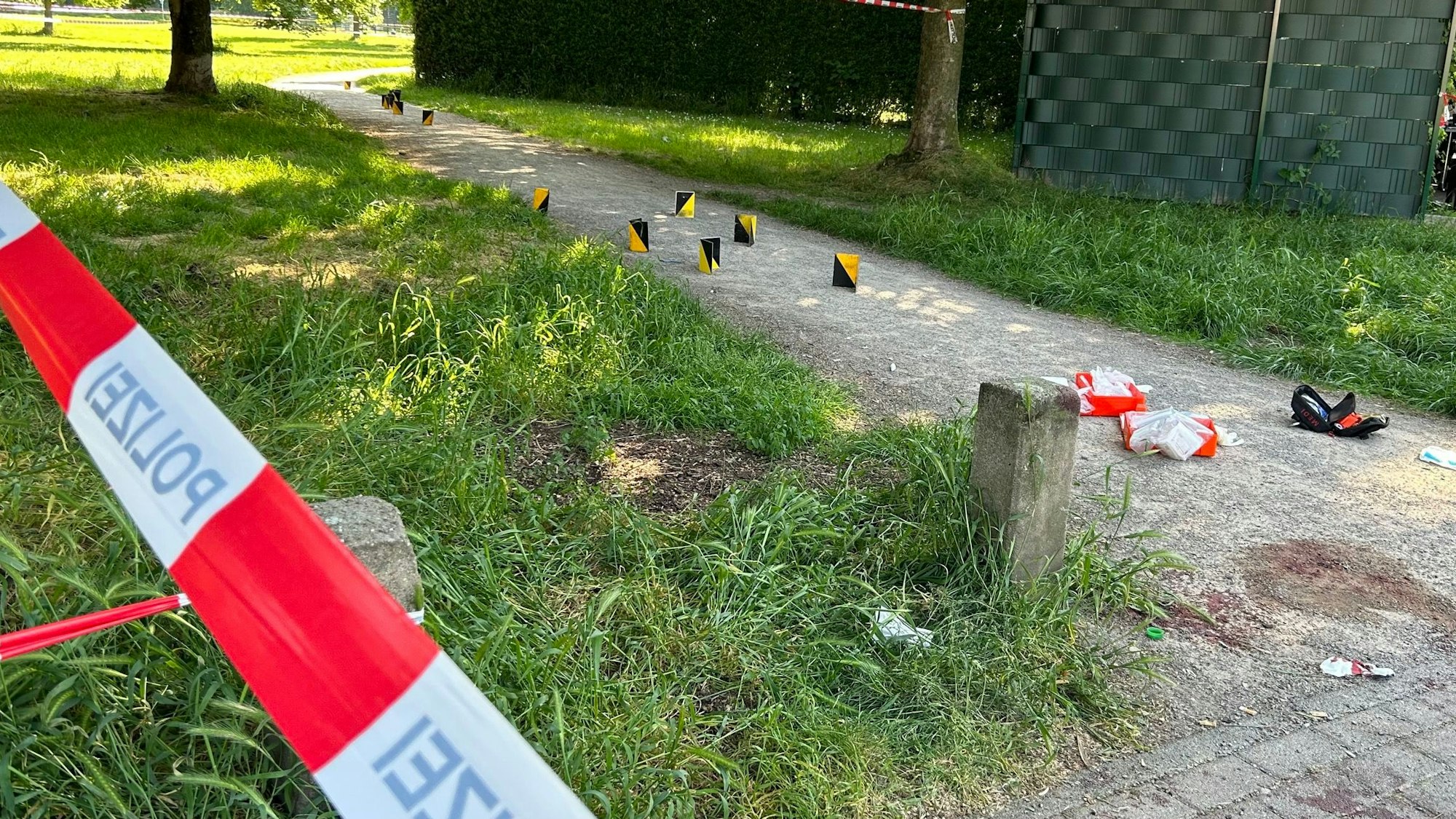 Der Tatort im Böcking-Park in Köln-Mülheim