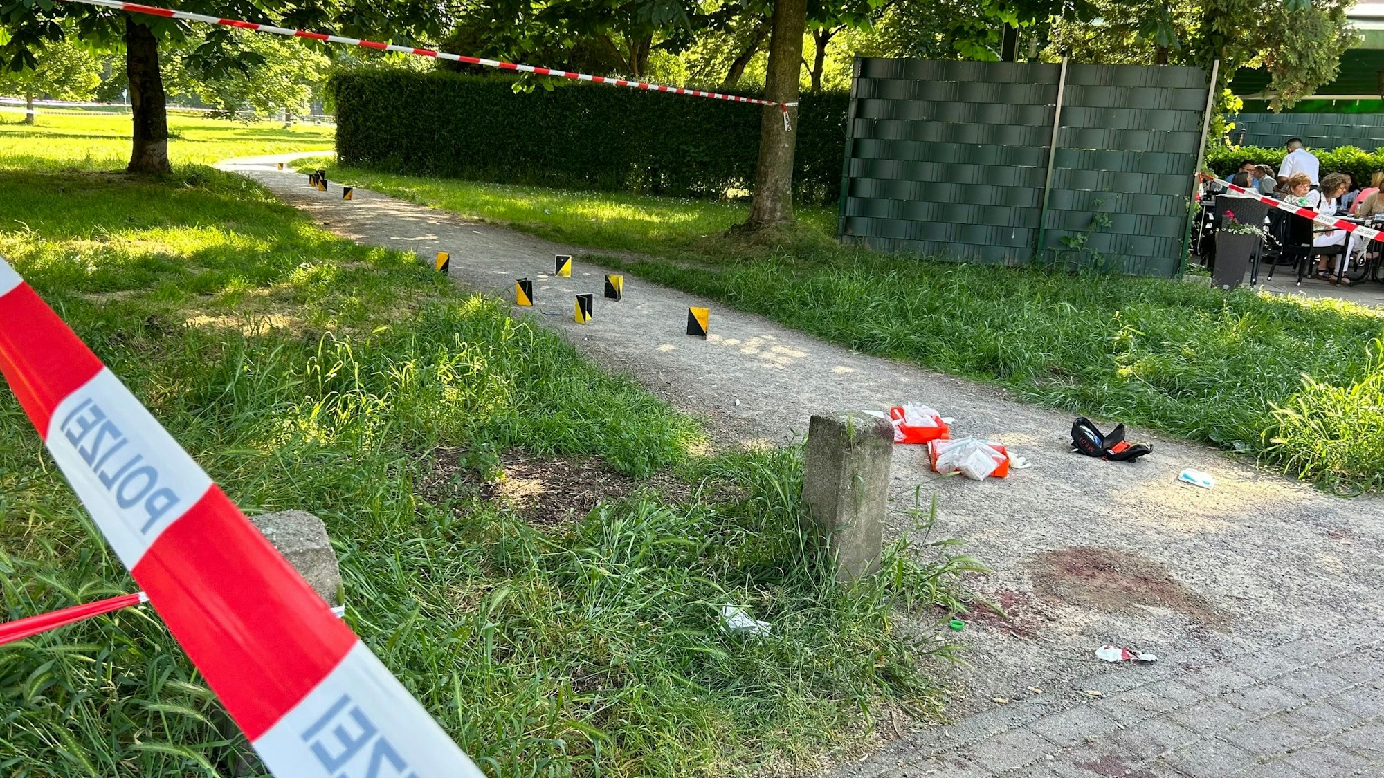 Der Tatort im Böcking-Park in Köln-Mülheim.