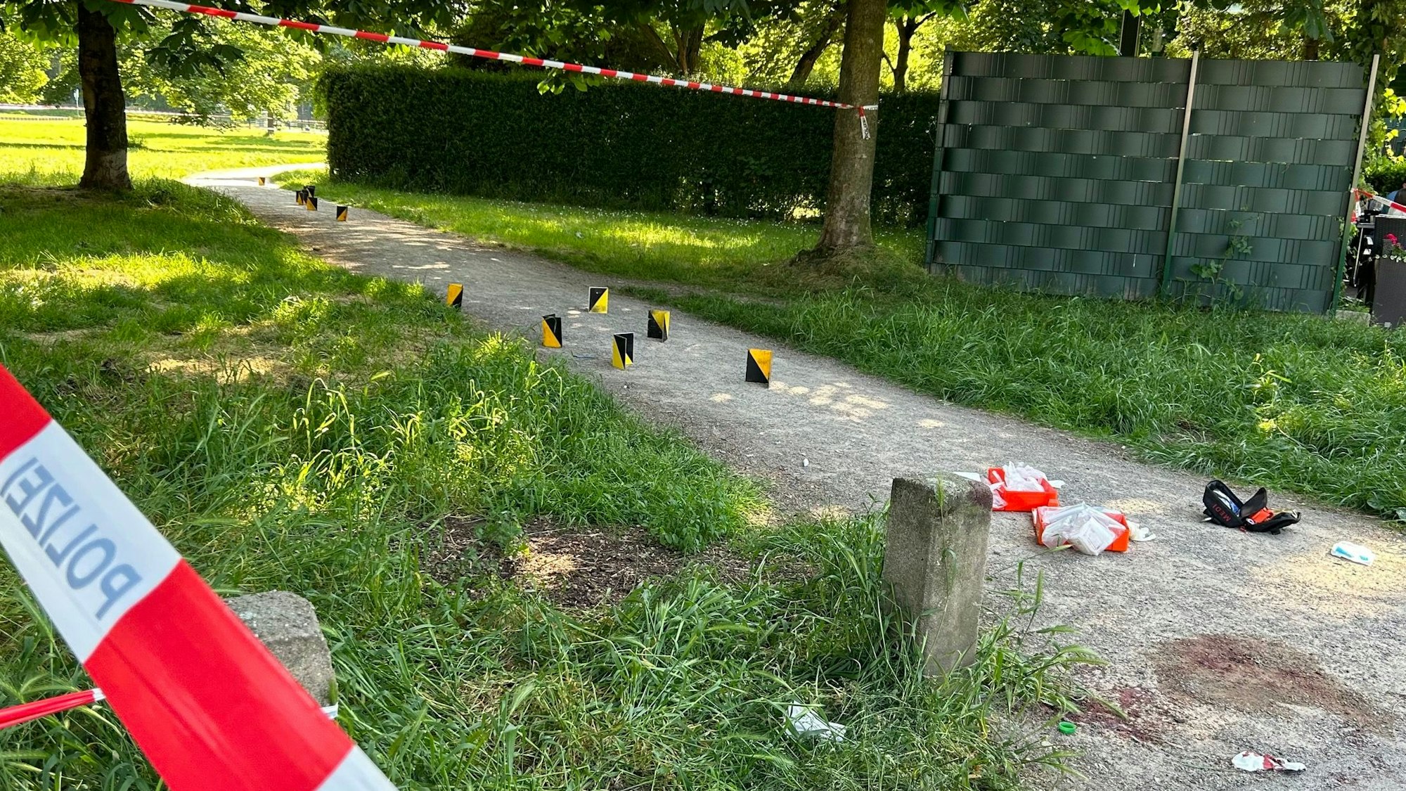 Der Tatort im Böcking-Park in Köln-Mülheim