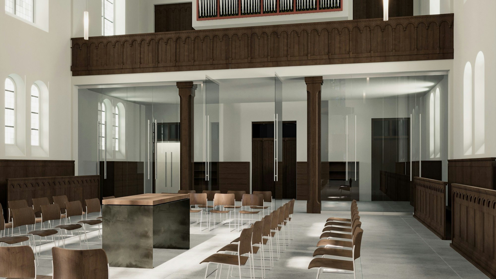 Der Siegerentwurf für die Innengesstaltung der Bielertkirche von Martini Architekten, Bonn