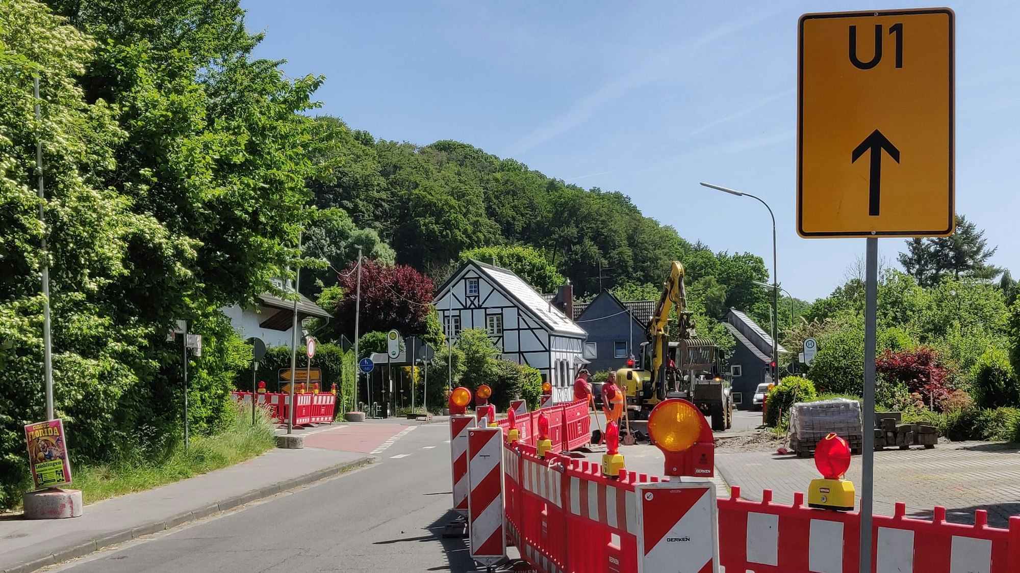 Baustelle in Unterberg an der Kreisstraße 10.