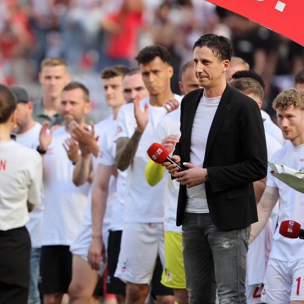 Christian Keller bei der Verabschiedung von Timo Horn und Jonas Hector.