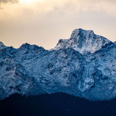 RECORD DATE NOT STATED A stunning aerial view of a majestic Kanchenjunga mountain range view from pelling *** einer Bet