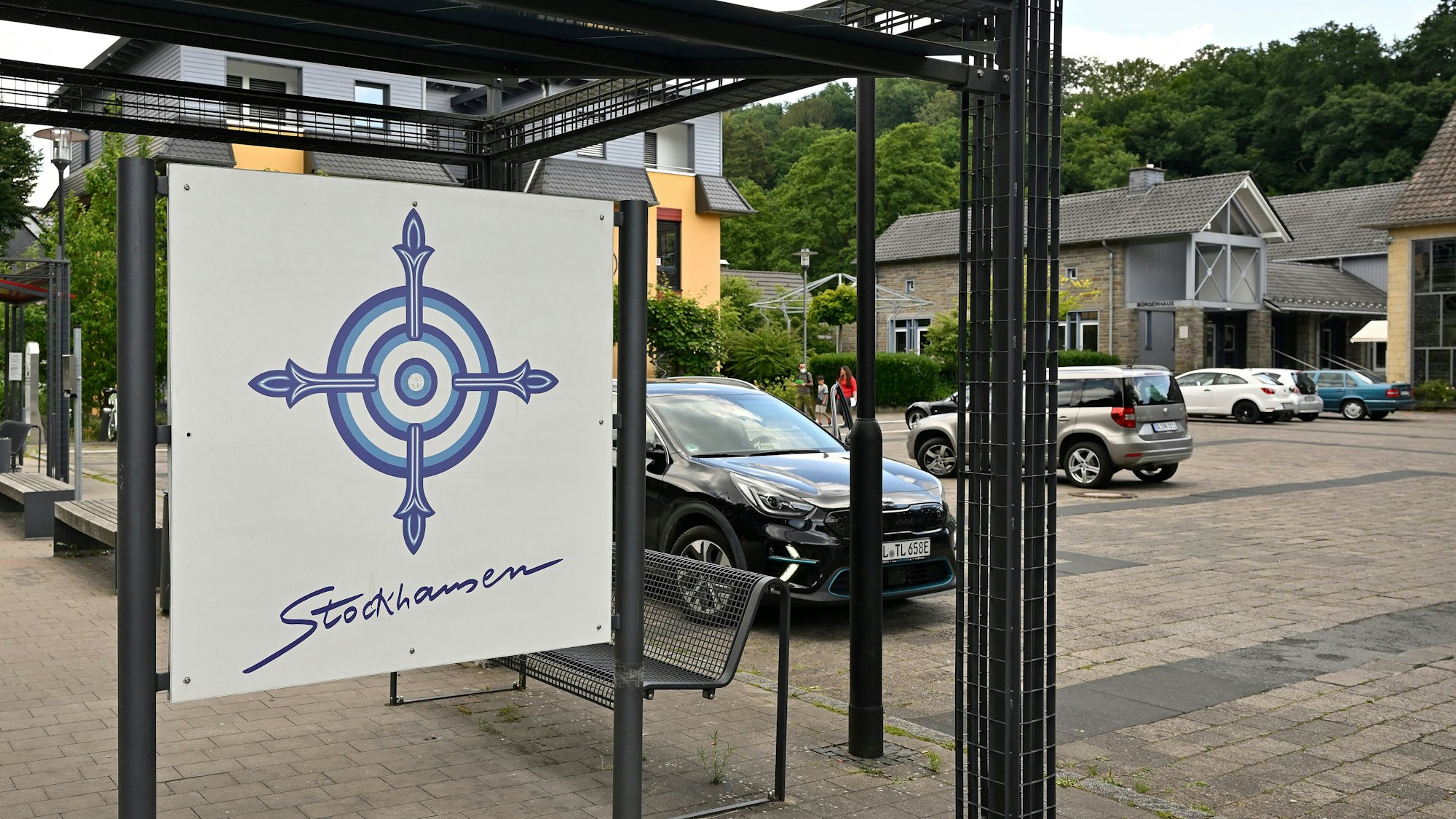 Das Foto zeigt den Karlheinz-Stockhausen-Platz in Kürten