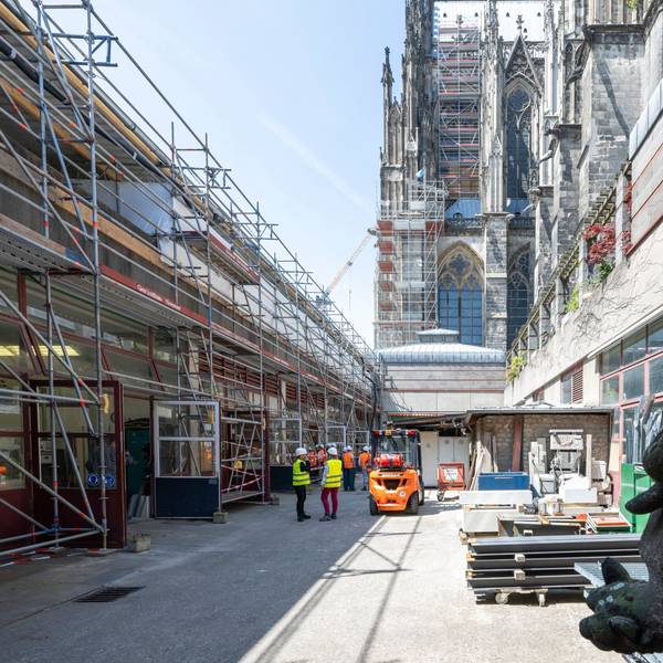 Die Werkstätten der Dombauhütten im Untergrund der Innenstadt sind nass.