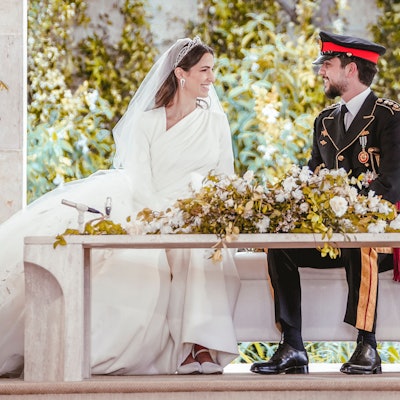 Rajwa Al Seif, Architektin aus Jordanien, und Hussein bin Abdullah II, Kronprinz von Jordanien, während ihrer Hochzeitszeremonie.