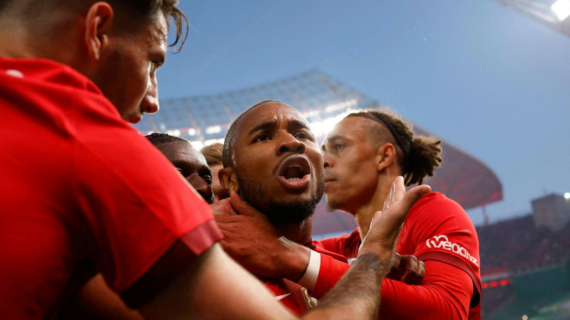 Leipzigs Christopher Nkunku jubelt nach dem 1:0-Führungstreffer im DFB-Pokal-Finale.