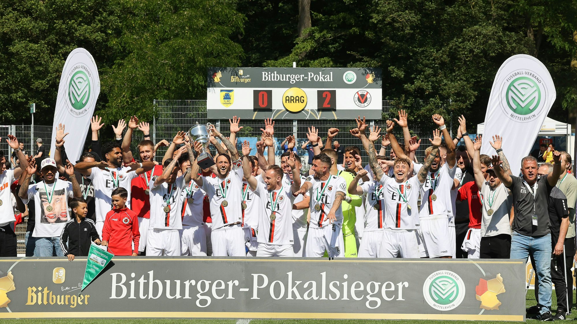 FVM-Bitburger- Pokalsieger 2023: Viktoria Koeln, 1. FC Dueren vs. Viktoria Koeln, Bitburger-Pokal-Finale FV Mittelrhein, Fussball, 03.06.2023, 1. FC Dueren vs. Viktoria Koeln, Bitburger-Pokal-Finale FV Mittelrhein, Fussball, 03.06.2023, Koeln *** FVM Bitburger Cup Winner 2023 Viktoria Koeln, 1 FC Dueren vs Viktoria Koeln, Bitburger Cup Final FV Mittelrhein, Football, 03 06 2023, 1 FC Dueren vs Viktoria Koeln, Bitburger Cup Final FV Mittelrhein, Football, 03 06 2023, Koeln Copyright: xEibner-Pressefoto/JoergxNiebergax EP_JNL