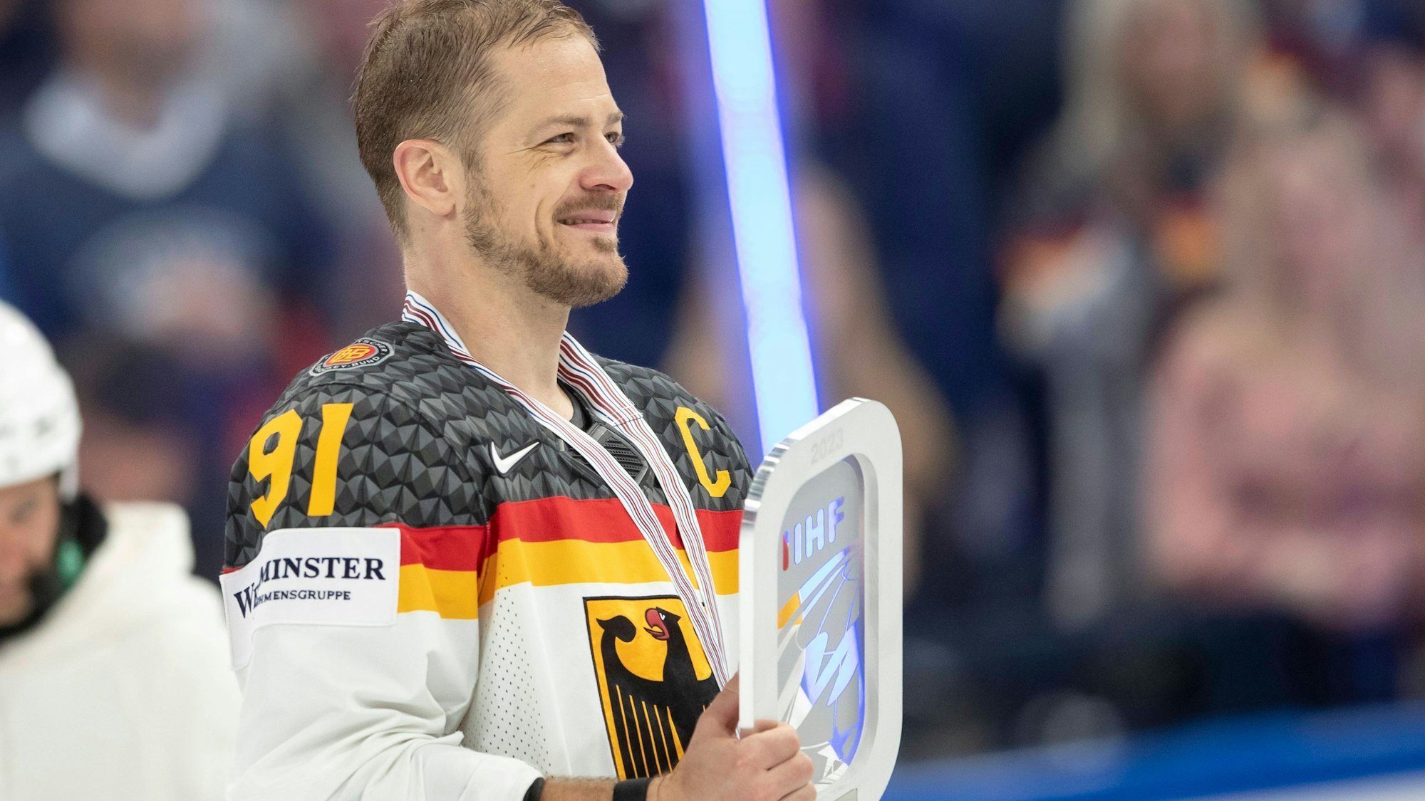 Moritz Müller 91, GER the 2023 IIHF Ice hockey, Eishockey World Championship, WM, Weltmeisterschaft gold medal match between Canada - Germany at the Nokia Arena on 28. May 2023 in Tampere, Finland. 22.50.06. Tomi Hänninen/Newspix24 PUBLICATIONxNOTxINxFINxSWExNORxAUT Copyright: xTomixHänninenx np24282258820