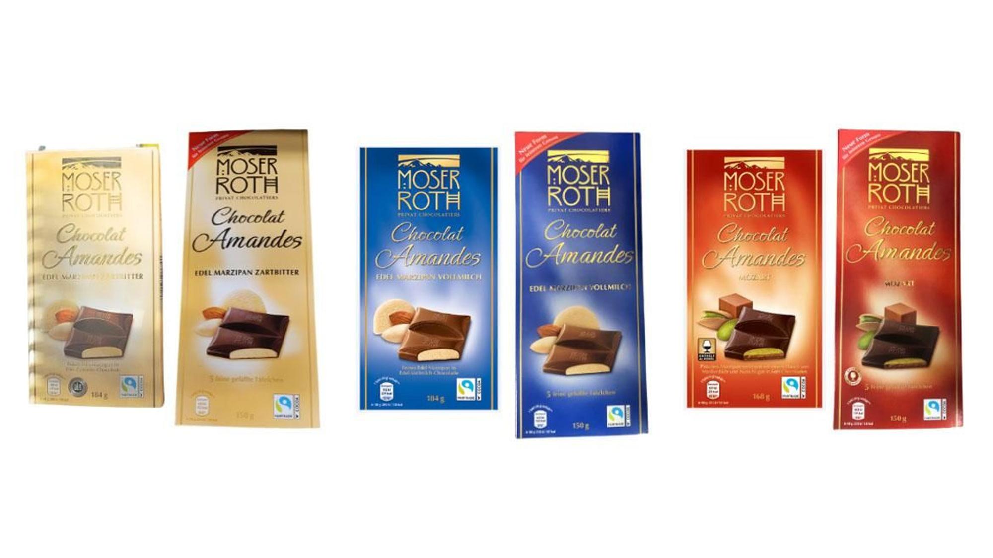 Die Verbraucherzentrale Hamburg bezeichnet die „Chocolat Amandes“ der Aldi-Eigenmarke Moser Roth als „Mogelpackung des Monats“.