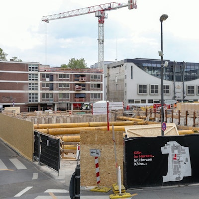 Die Baustelle des Laurenz-Carré in der Kölner Innenstadt mit Blick auf Parzelle 5.