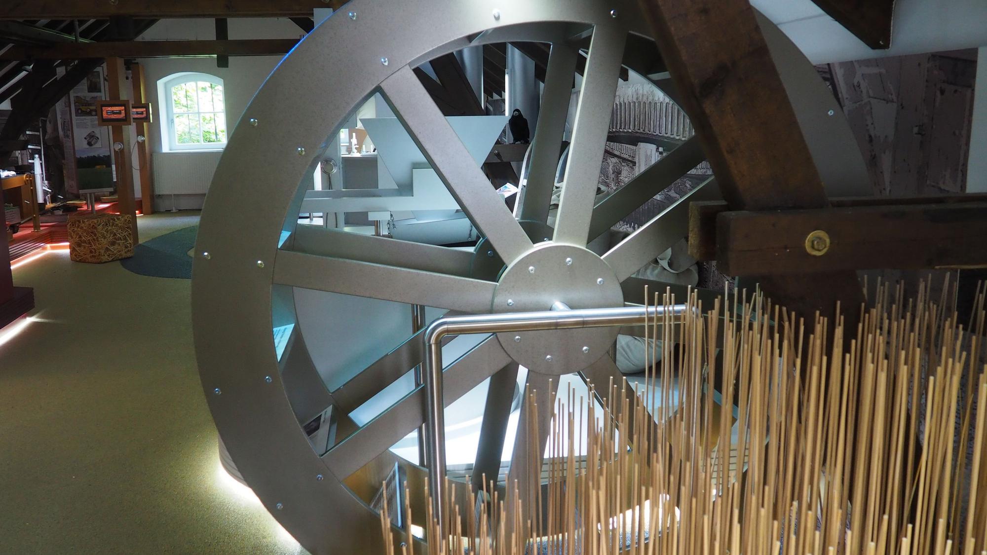 Moderne Mühle im Museum.
