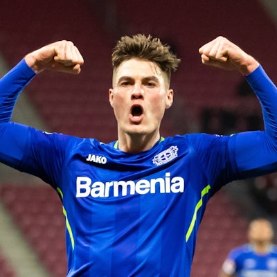 Patrik Schick bejubelt den Treffer zum 1:0 beim FSV Mainz 05 im Februar 2022.