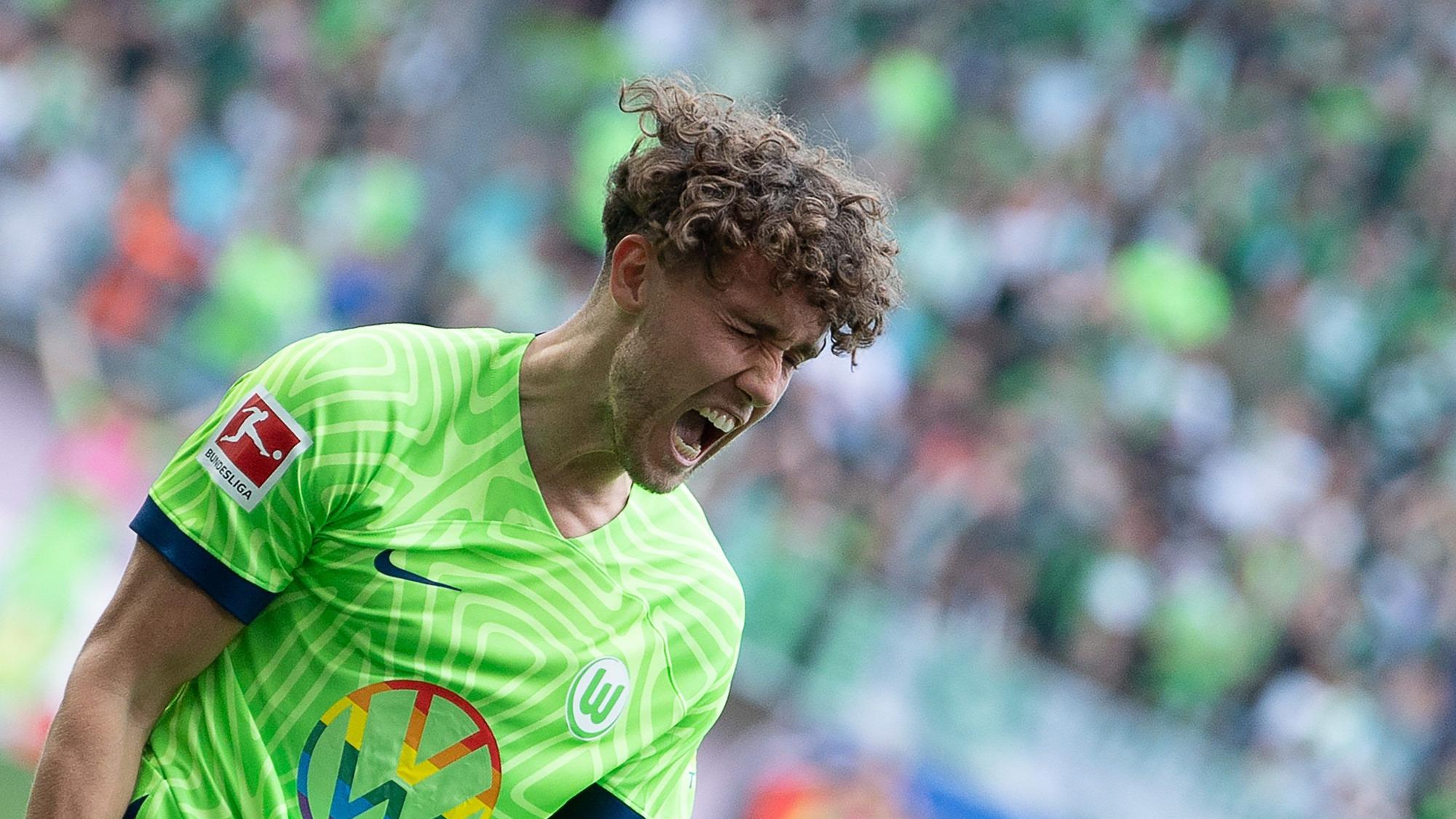 Wolfsburgs Luca Waldschmidt jubelt nach seinem Tor zum 2:0. Zur neuen Saison könnte der 27-Jährige zum 1. FC Köln wechseln.