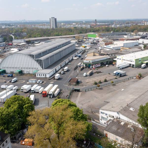 Gelände des Großmarktes in Raderthal. Der Großmarkt soll verlagert werden. Auf dem Gelände entsteht die „Parkstadt Süd“.