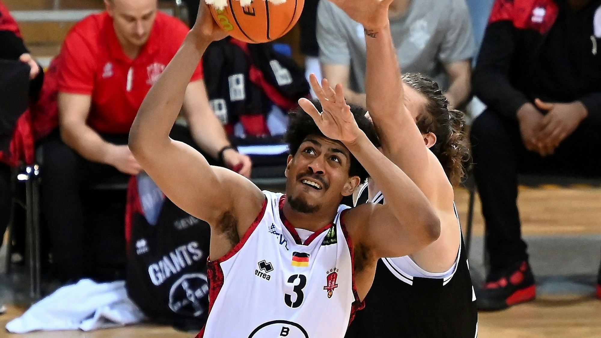 22.01.2023, Basketball-Bayer Giants-Düsseldorf
links: Gabriel de Oliveira (Bayer)
Foto: Uli Herhaus