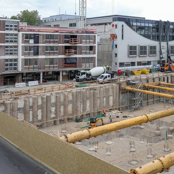 Die Baustelle des Laurenz-Carré in der Kölner Innenstadt im Juni 2023