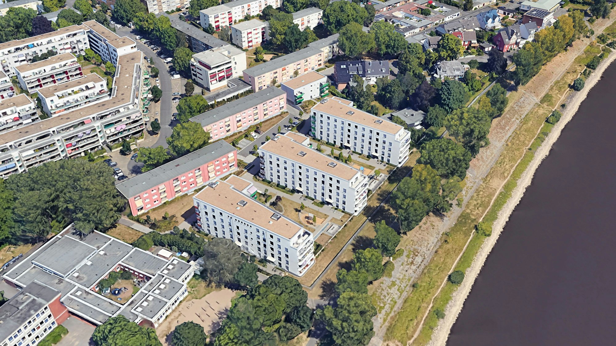 Auch einige Wohnungen in Rheinnähe in Stammheim sind von den deutlichen Erhöhungen betroffen.