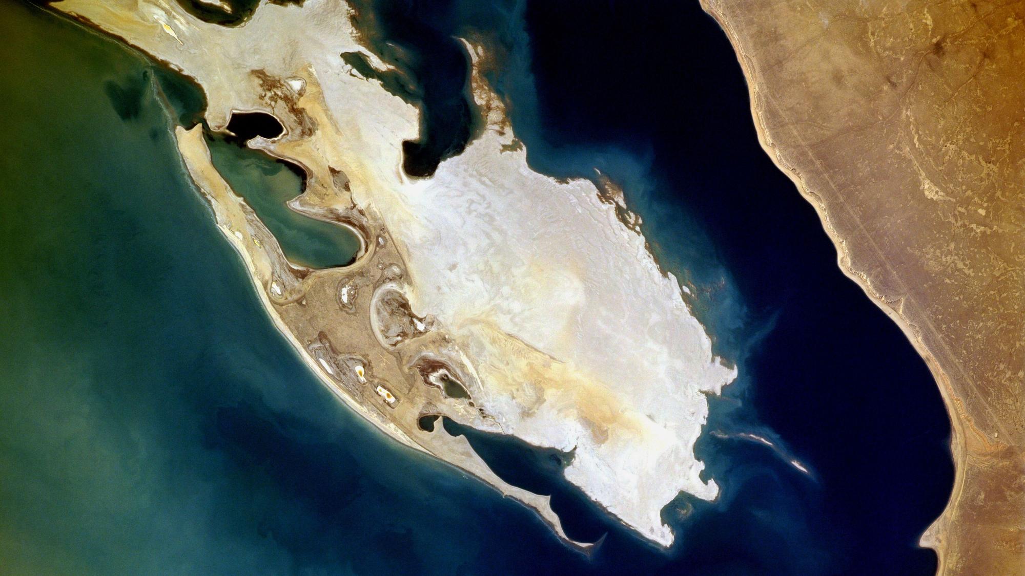Luftansicht der „Insel der Wiedergeburt“ im Jahre 1994.