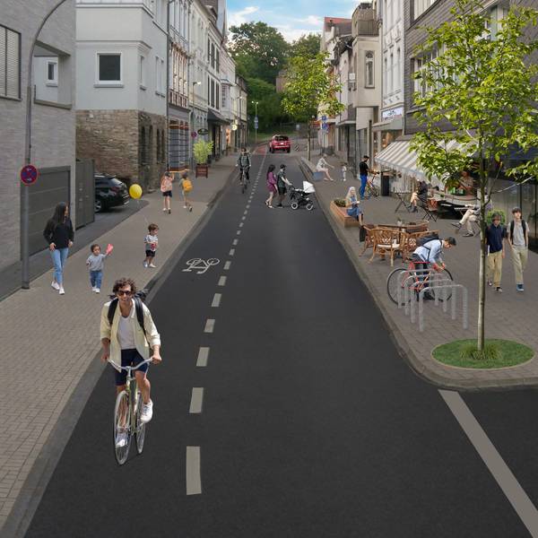 Das Foto zeigt eine Visualisierung der Stadt zum möglichen Umbau der Laurentiusstraße