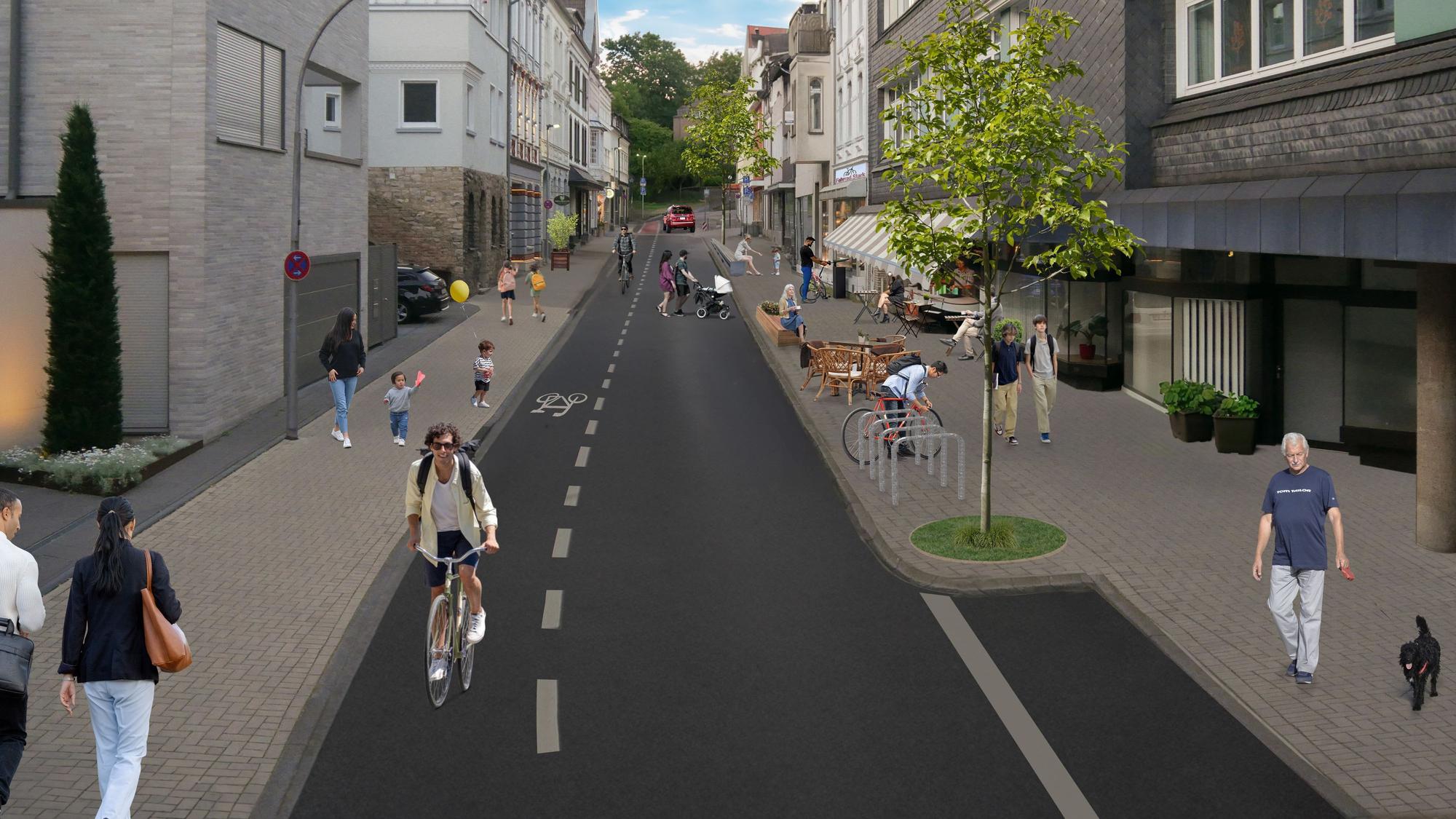 Das Foto zeigt, wie die Laurentiusstraße nach dem Umbau aussehen könnte