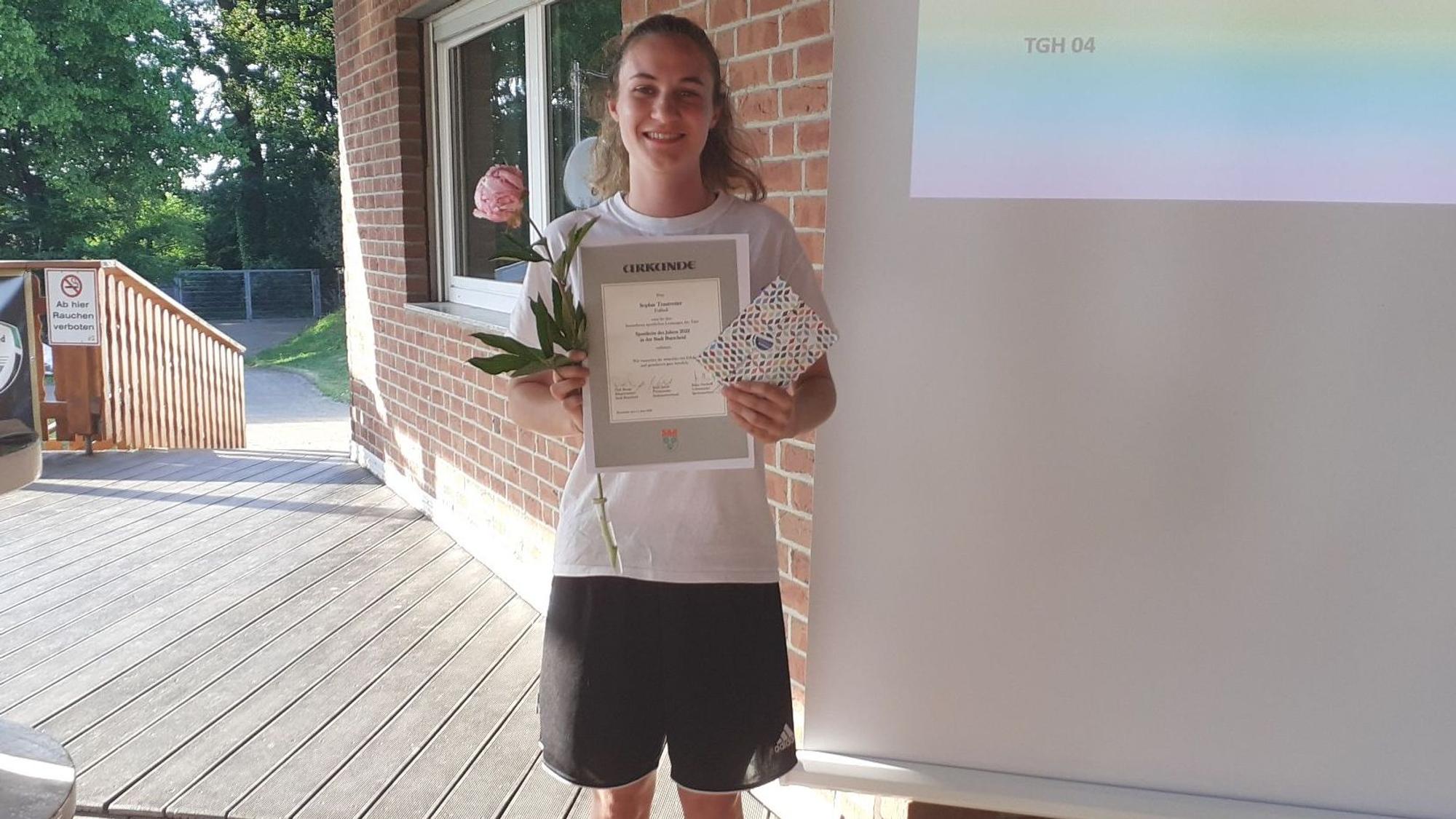 Sportlerwahl in Burscheid 2023: Sophie Trautvetter ist Sportlerin des Jahres.