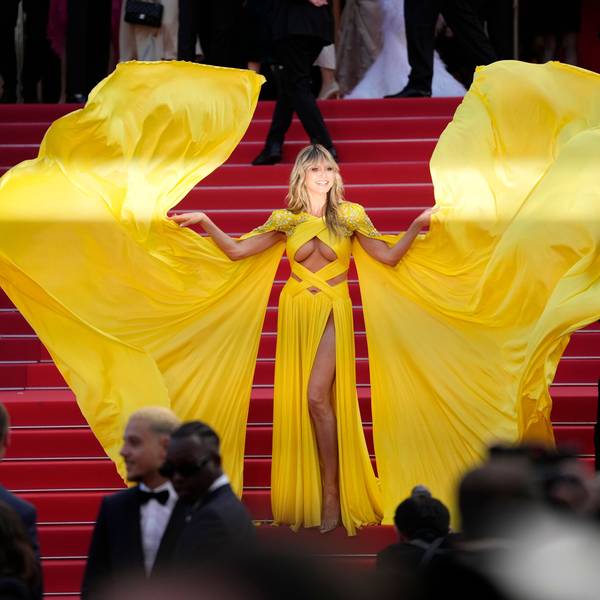 Heidi Klum poses for photographers upon arrival at the premiere of the film 'The Pot-au-Feu' at the 76th international film festival, Cannes, southern France, Wednesday, May 24, 2023. (Photo by Scott Garfitt/Invision/AP)