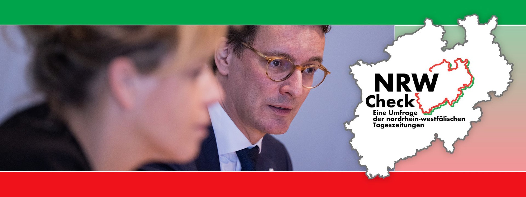 NRW-Check Juni 2023: Mona Neubaur und Hendrik Wüst