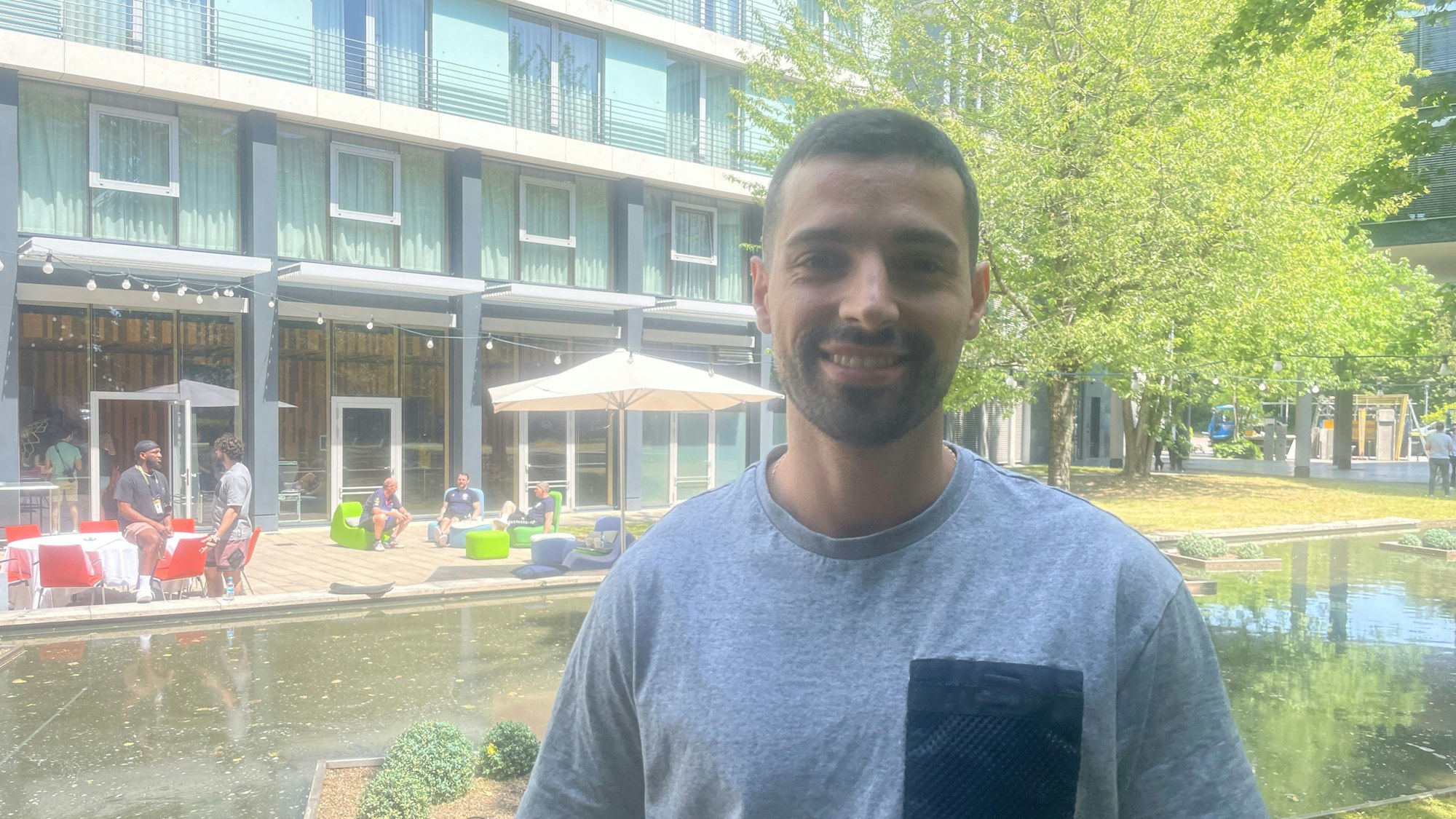 Ferran Sole (PSG) beim Media Day vor dem Final Four 2023 in Köln.
