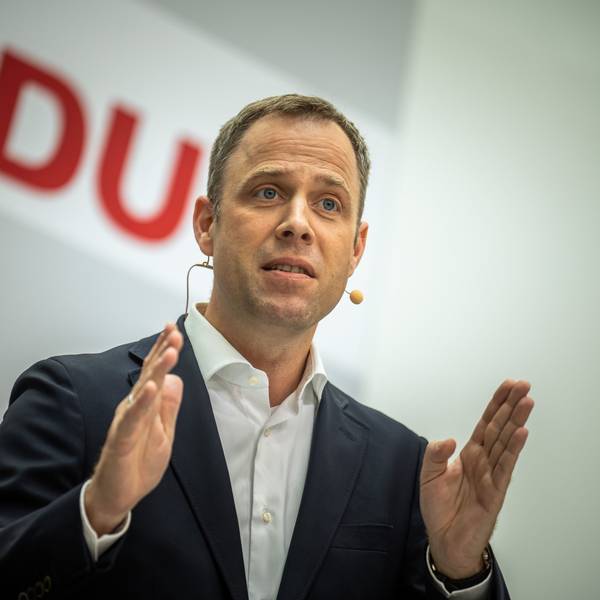Mario Czaja, CDU-Generalsekretär, stellt in der Parteizentrale, dem Konrad-Adenauer-Haus, eine neue CDU-Kampagne vor.