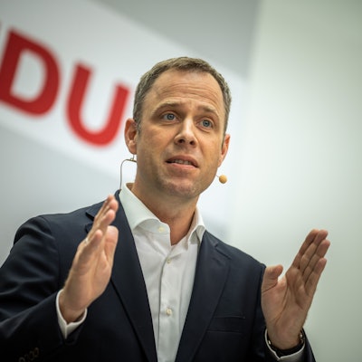 Mario Czaja, CDU-Generalsekretär, stellt in der Parteizentrale, dem Konrad-Adenauer-Haus, eine neue CDU-Kampagne vor.